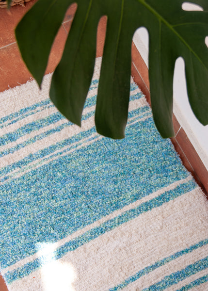 Turquoise clair et blanc | 40 x 60