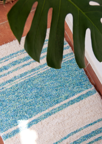 Turquoise clair et blanc | 40 x 60