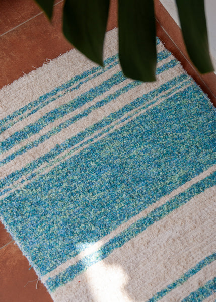 Turquoise clair et blanc | 40 x 60