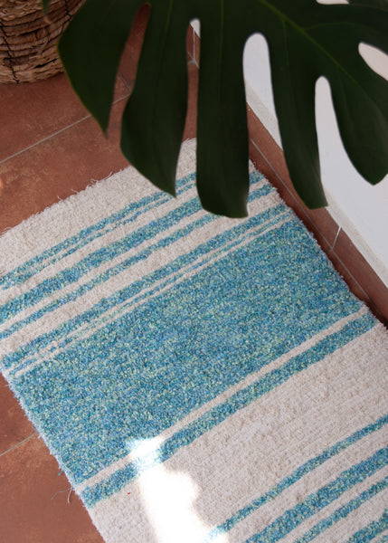 Turquoise clair et blanc | 40 x 60