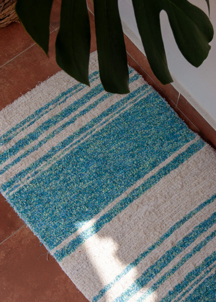 Turquoise clair et blanc | 40 x 60