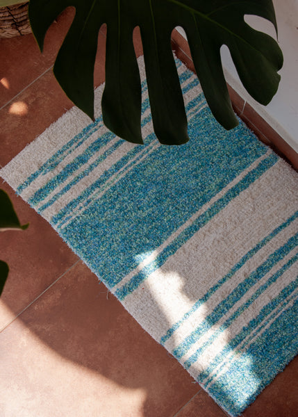 Turquoise clair et blanc | 40 x 60