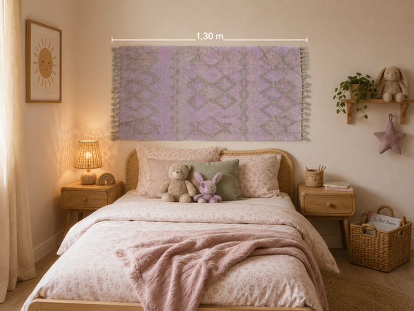 Tapis andalou Armonia  réversible rose clair en jute 